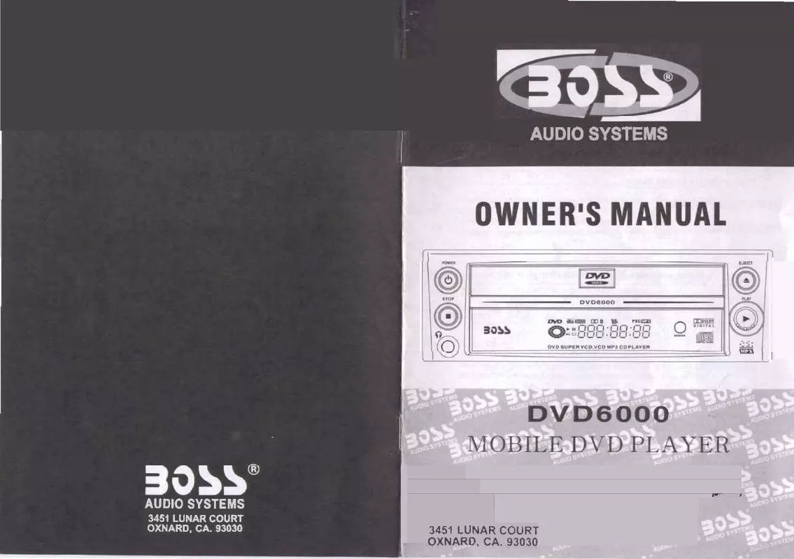 Mode d'emploi BOSS DVD-6000