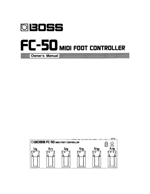 Mode d'emploi BOSS FC-50 MIDI FOOT CONTROLLER
