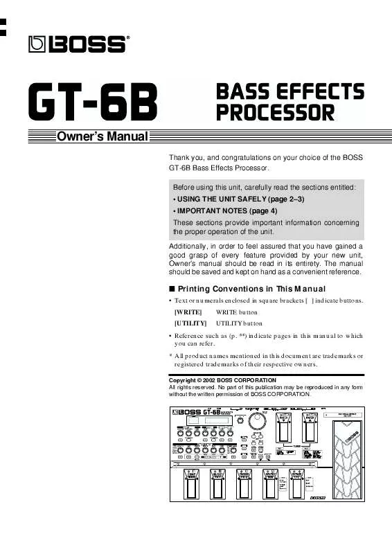 Mode d'emploi BOSS GT-6B