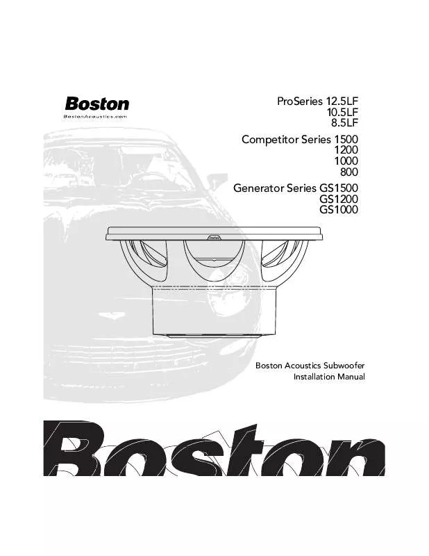 Mode d'emploi BOSTON ACOUSTICS C1500.4 4OHM 15 WOOFER