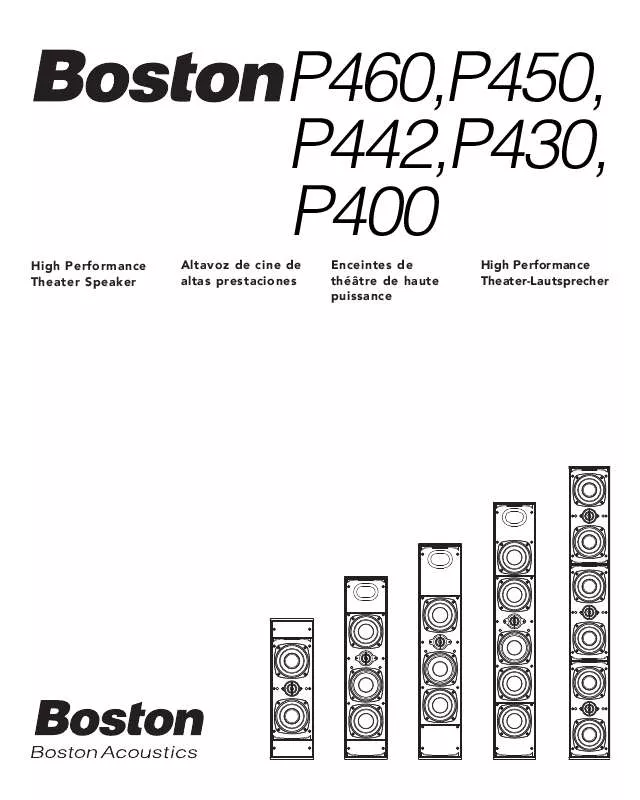 Mode d'emploi BOSTON ACOUSTICS P442