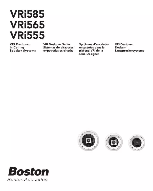Mode d'emploi BOSTON ACOUSTICS VRI565