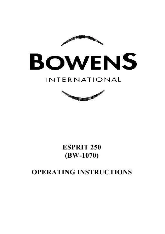 Mode d'emploi BOWENS ESPRIT II 250
