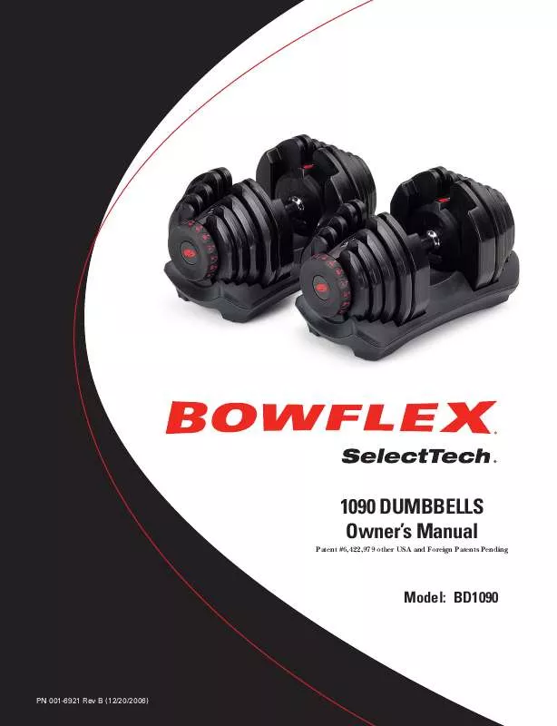 Mode d'emploi BOWFLEX 1090 DUMBBELLS