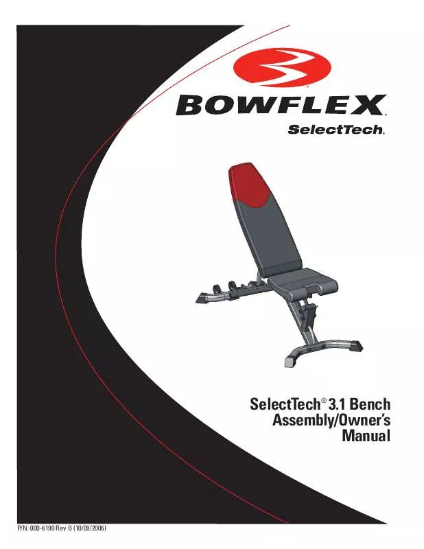Mode d'emploi BOWFLEX SELECTTECH 3.1 BENCH