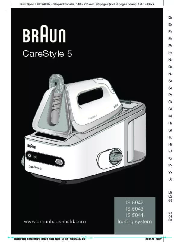 Mode d'emploi BRAUN CARESTYLE 5 - IS5043WH