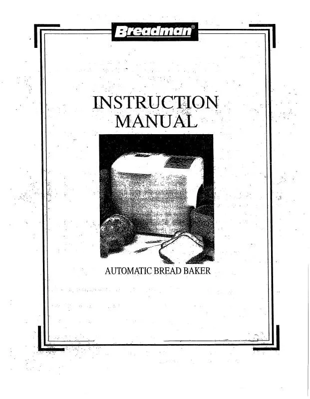 Mode d'emploi BREADMAN AUTOMATIC BREAD BAKER TR500A
