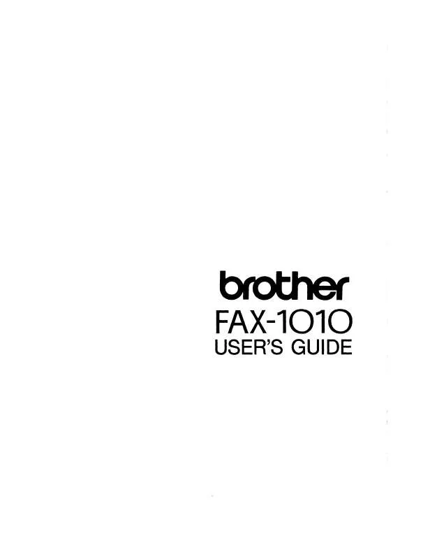 Mode d'emploi BROTHER FAX-1010