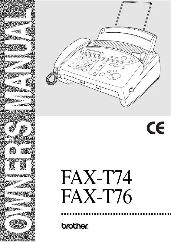 Mode d'emploi BROTHER FAX-T76