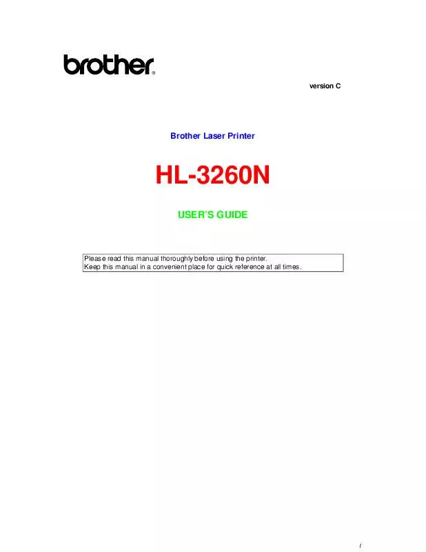 Mode d'emploi BROTHER HL-3260N