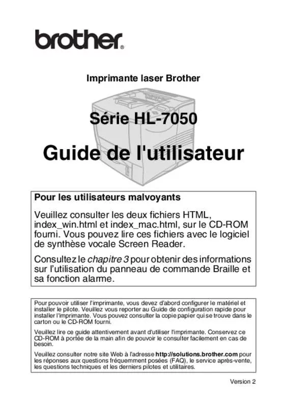 Mode d'emploi BROTHER HL-7050ND