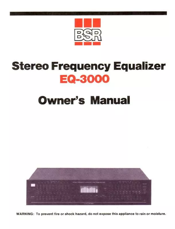 Mode d'emploi BSR EQ-3000
