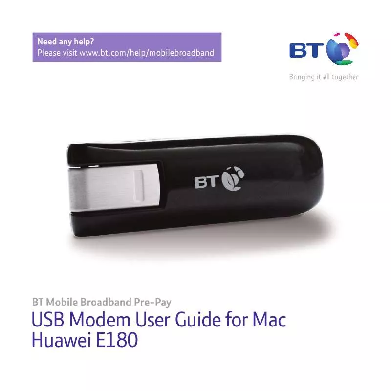 Mode d'emploi BT MOBILE BROADBAND USB MODEM