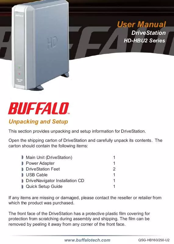 Mode d'emploi BUFFALO HD-HBU2 : DRIVESTATION