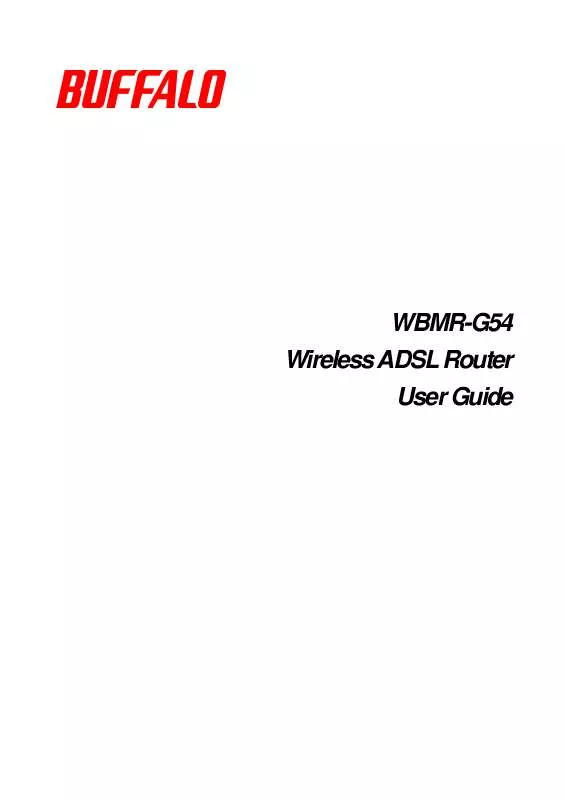 Mode d'emploi BUFFALO WBMR-G54 : WIRELESS-G BROADBAND ADSL2 MODEM ROUTER