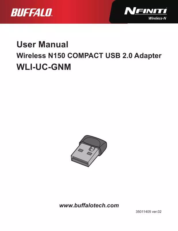 Mode d'emploi BUFFALO WIRELESS N150 COMPACT USB 2.0 ADAPTER
