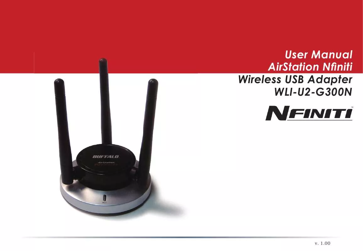 Mode d'emploi BUFFALO WLI-U2-G300N : WIRELESS-N NFINITI USB 2.0 ADAPTER
