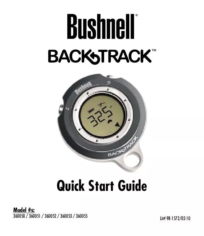 Mode d'emploi BUSHNELL BACK TRACK 360051