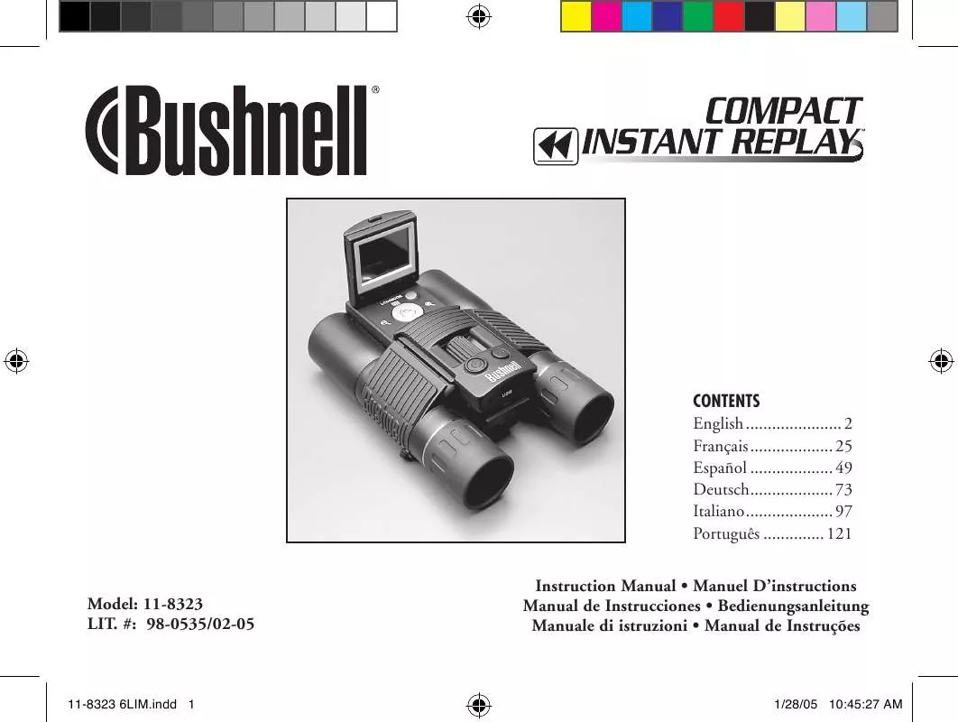 Mode d'emploi BUSHNELL COMPACT INSTANT REPLAY 11-8323