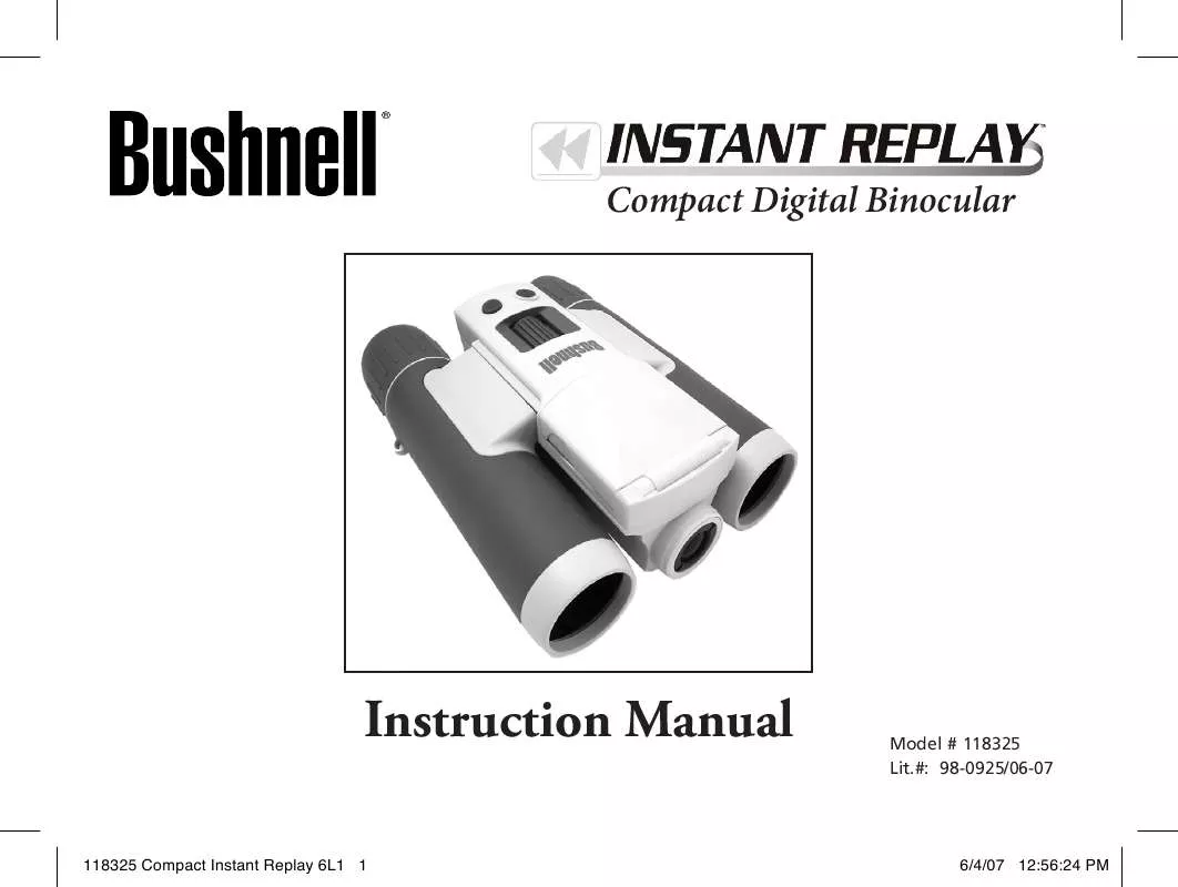 Mode d'emploi BUSHNELL COMPACT INSTANT REPLAY 11-8325