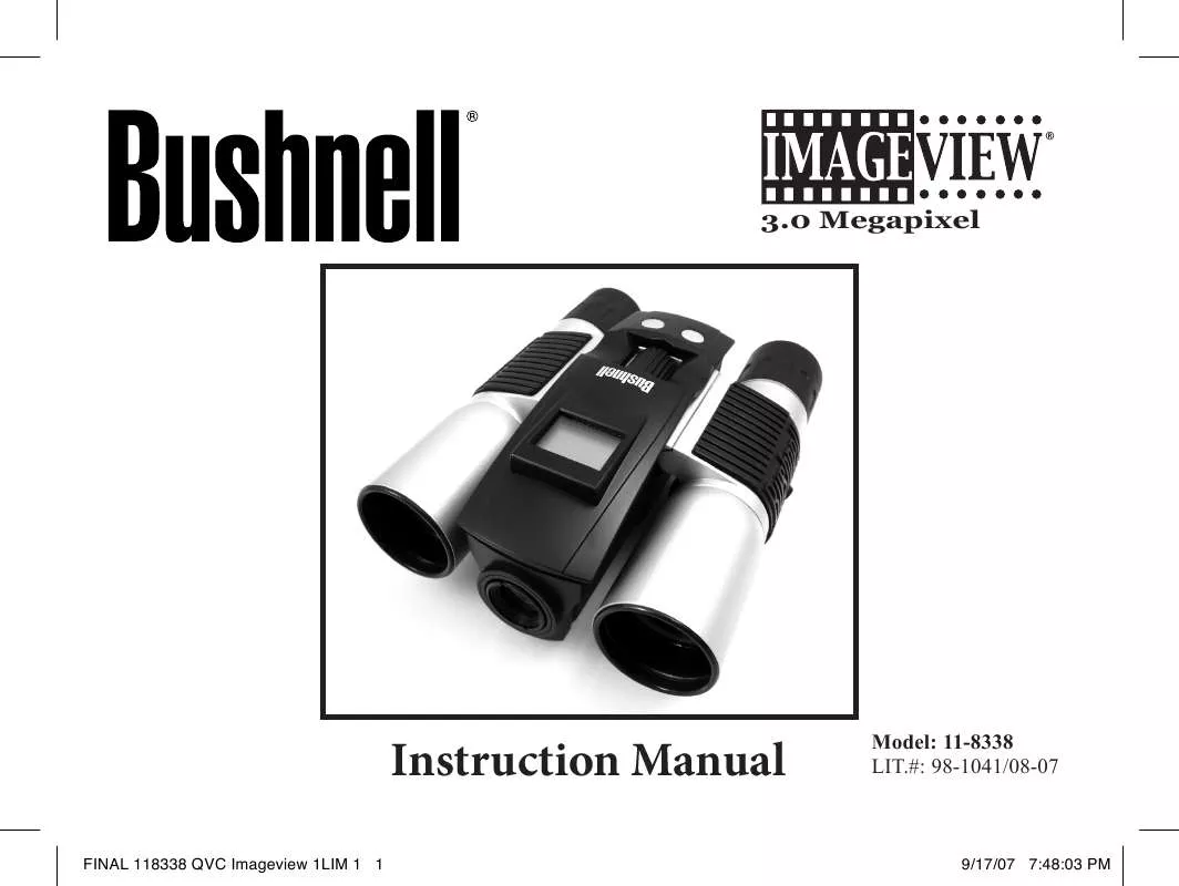 Mode d'emploi BUSHNELL IMAGEVIEW 11-8338(QVC EXCLUSIVE)