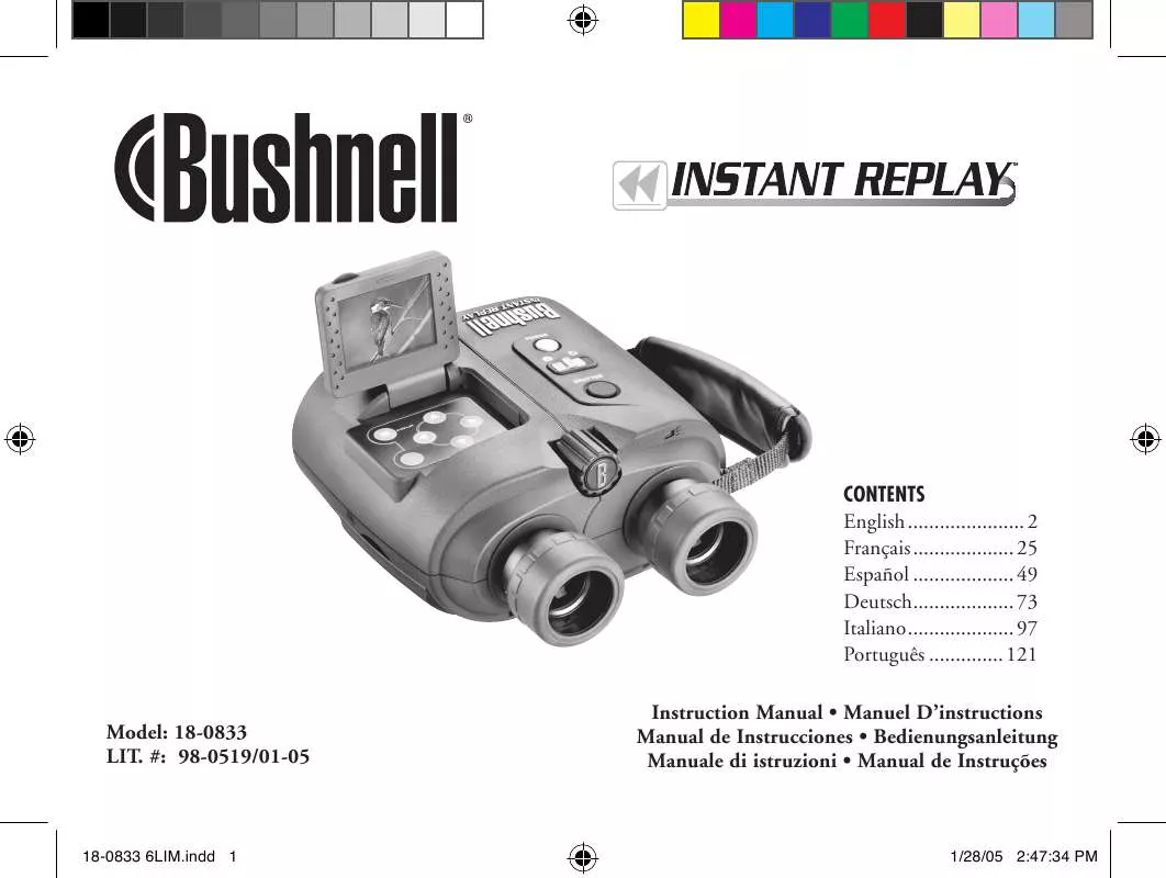 Mode d'emploi BUSHNELL INSTANT REPLAY 18-0833