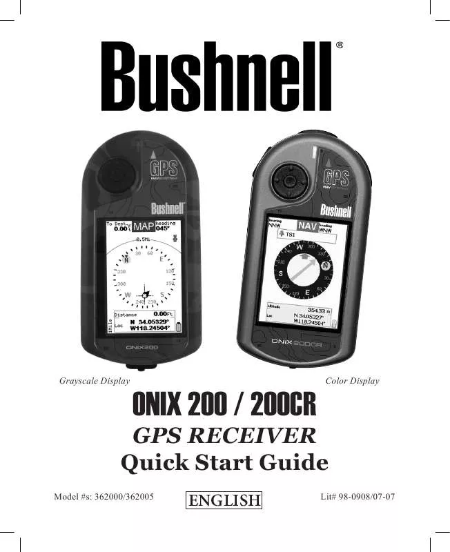 Mode d'emploi BUSHNELL ONIX 200