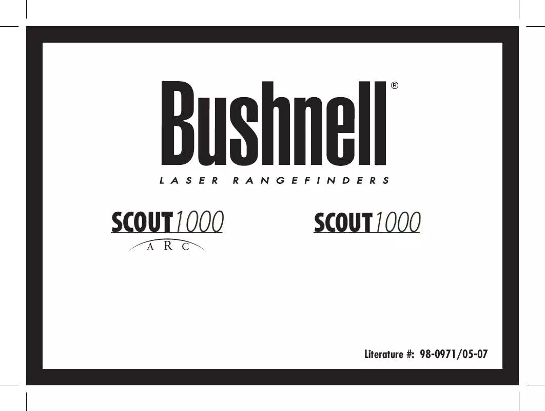 Mode d'emploi BUSHNELL SCOUT 1000 W/ARC20-1932/20-1942