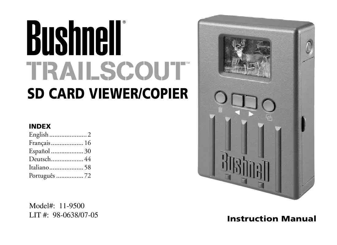 Mode d'emploi BUSHNELL TRAIL SCOUT CARD VIEWER 11-9500