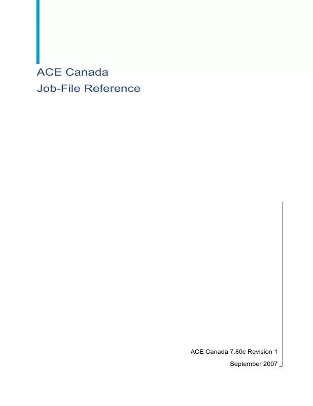 Mode d'emploi BUSINESS OBJECTS ACE CANADA 7.80C