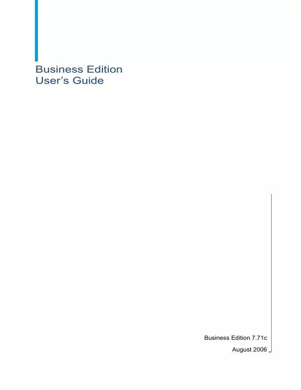 Mode d'emploi BUSINESS OBJECTS BUSINESS EDITION 7.71C