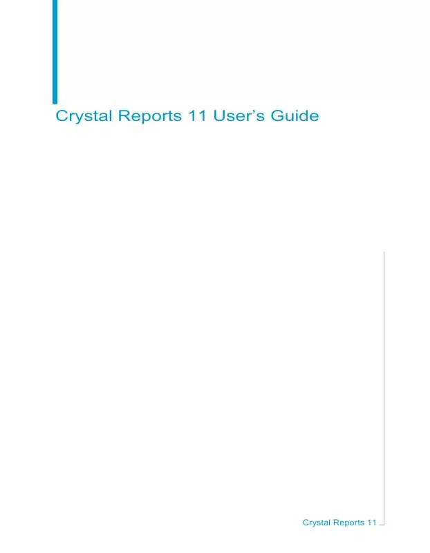 Mode d'emploi BUSINESS OBJECTS CRYSTAL REPORTS 11