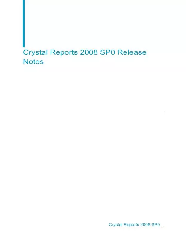 Mode d'emploi BUSINESS OBJECTS CRYSTAL REPORTS 2008