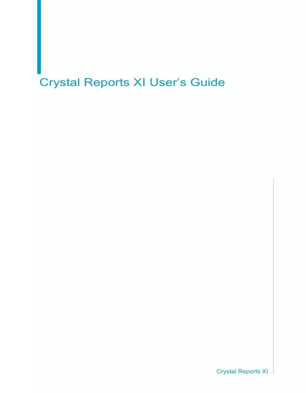 Mode d'emploi BUSINESS OBJECTS CRYSTAL REPORTS XI