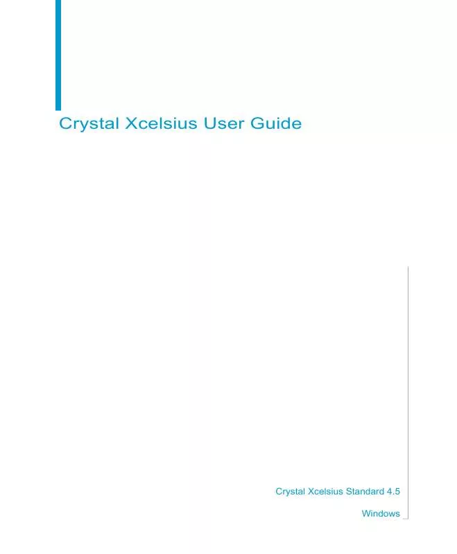 Mode d'emploi BUSINESS OBJECTS CRYSTAL XCELSIUS STANDARD 4.5