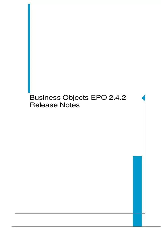 Mode d'emploi BUSINESS OBJECTS EPO 2.4.2
