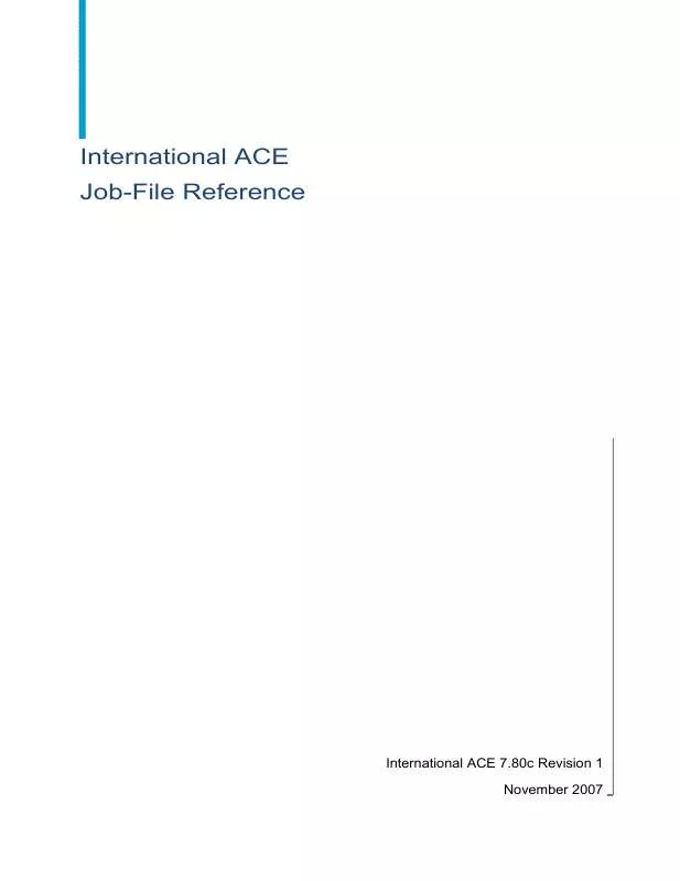 Mode d'emploi BUSINESS OBJECTS INTERNATIONAL ACE 7.80C