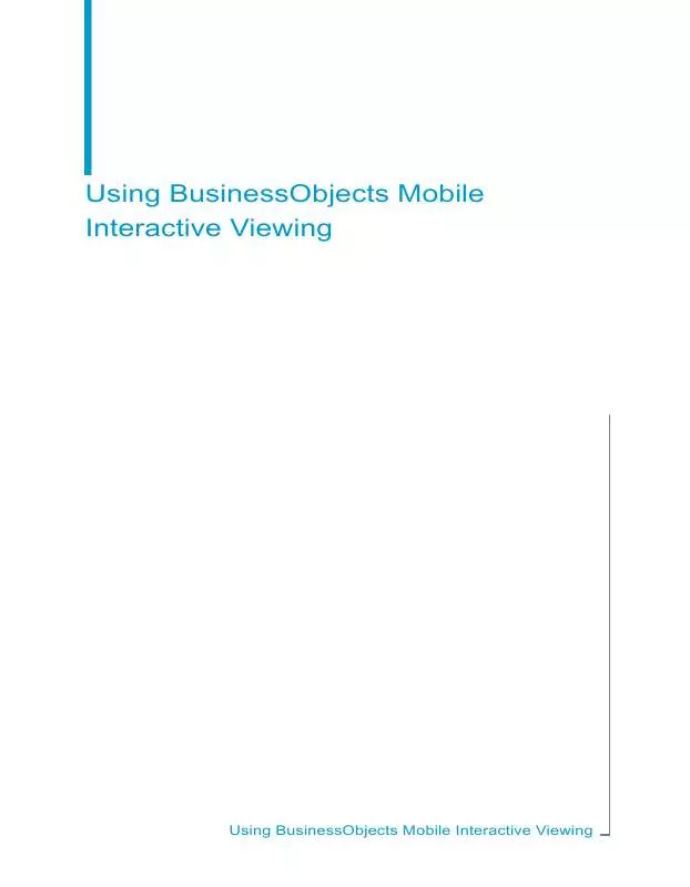 Mode d'emploi BUSINESS OBJECTS MOBILE INTERACTIVE VIEWING