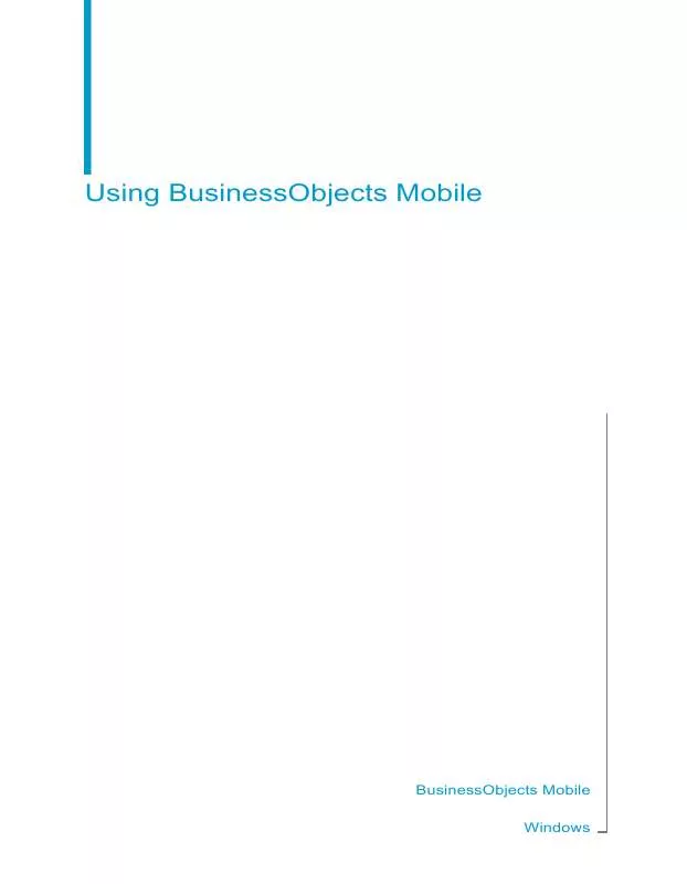 Mode d'emploi BUSINESS OBJECTS MOBILE