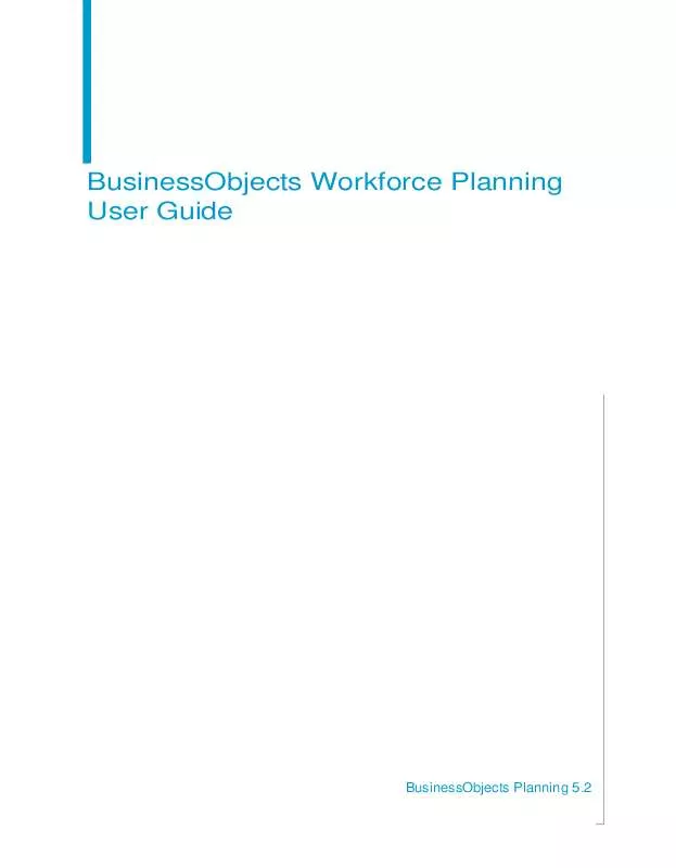 Mode d'emploi BUSINESS OBJECTS PLANNING 5.2