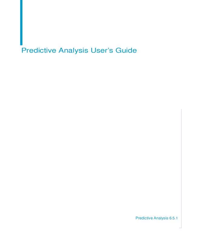 Mode d'emploi BUSINESS OBJECTS PREDICTIVE ANALYSIS 6.5.1