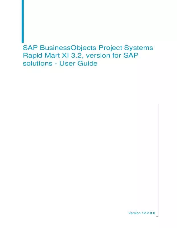 Mode d'emploi BUSINESS OBJECTS PROJECT SYSTEMS RAPID MART XI 3.2