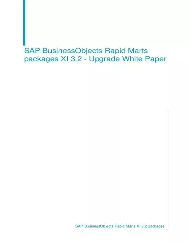 Mode d'emploi BUSINESS OBJECTS RAPID MARTS PACKAGES XI 3.2