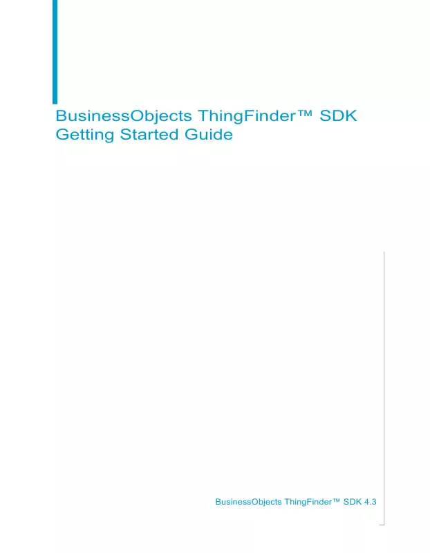 Mode d'emploi BUSINESS OBJECTS THINGFINDER SDK 4.3