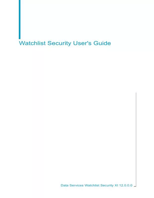 Mode d'emploi BUSINESS OBJECTS WATCHLIST SECURITY XI