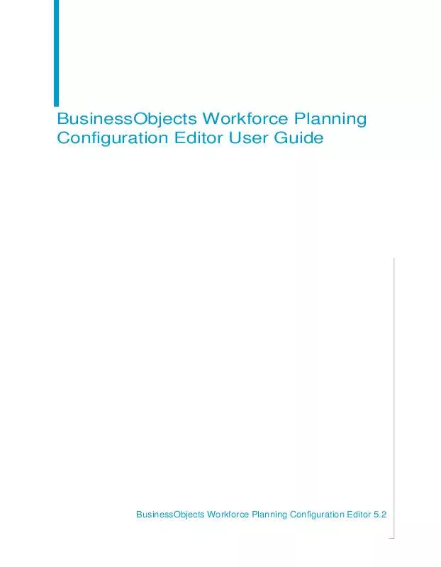 Mode d'emploi BUSINESS OBJECTS WORKFORCE PLANNING 5.2