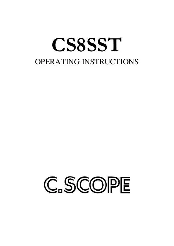 Mode d'emploi C-SCOPE CS8SST