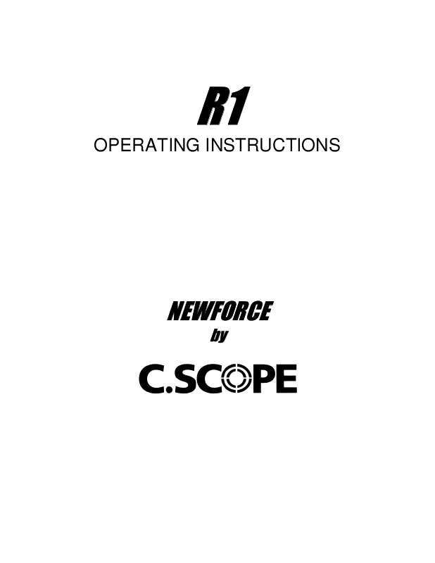Mode d'emploi C-SCOPE R1