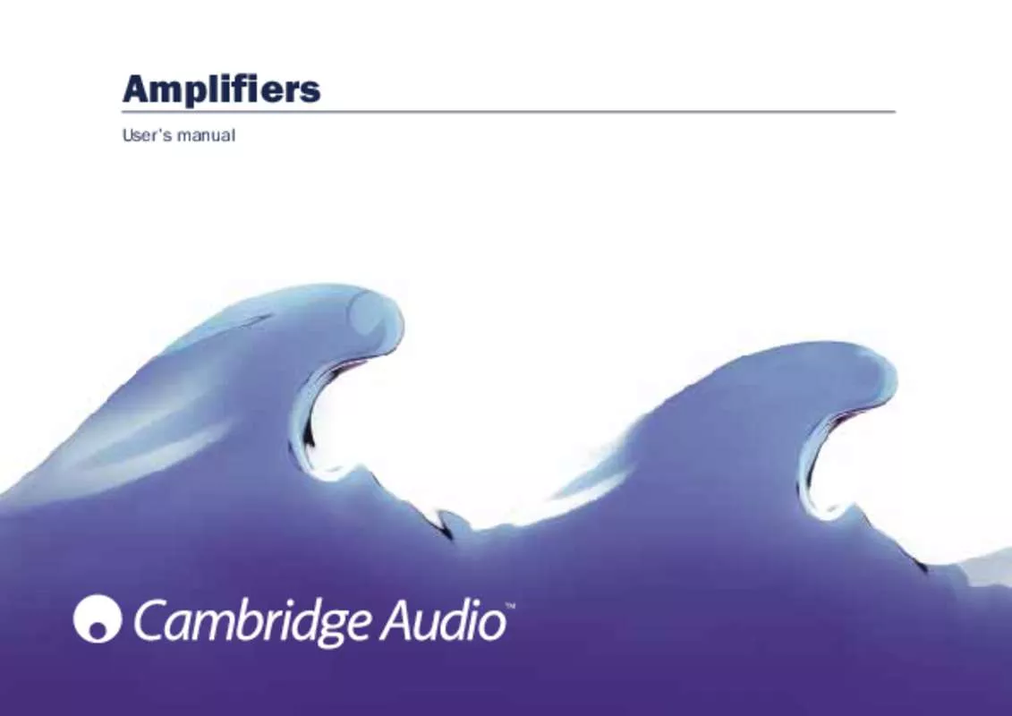Mode d'emploi CAMBRIDGE AUDIO A1 AMPLIFIER