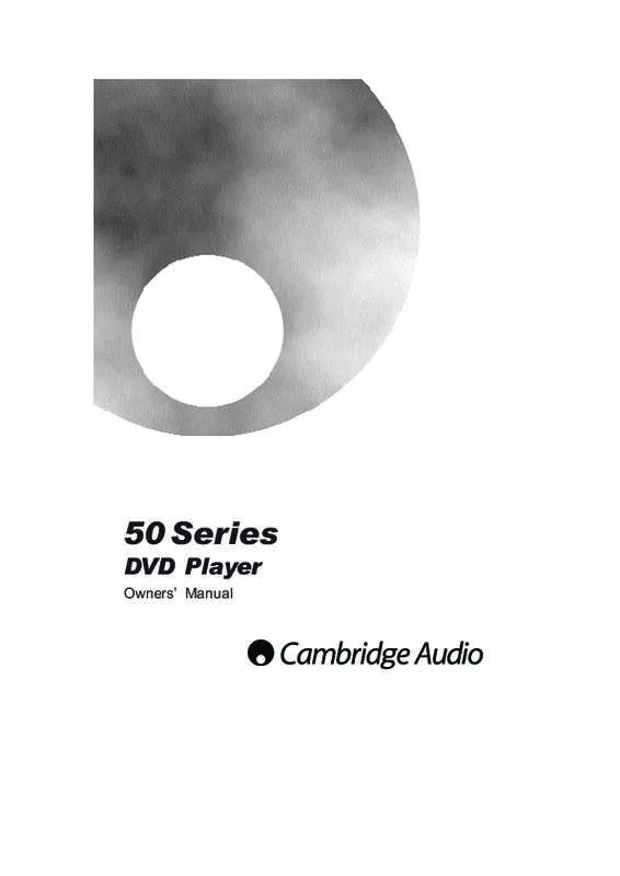 Mode d'emploi CAMBRIDGE AUDIO DVD 50 SERIES